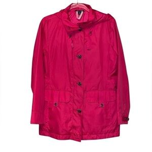 Lands’ End Hot Pink Coral Hooded Jacket Coat Raincoat Size Small 6/8
